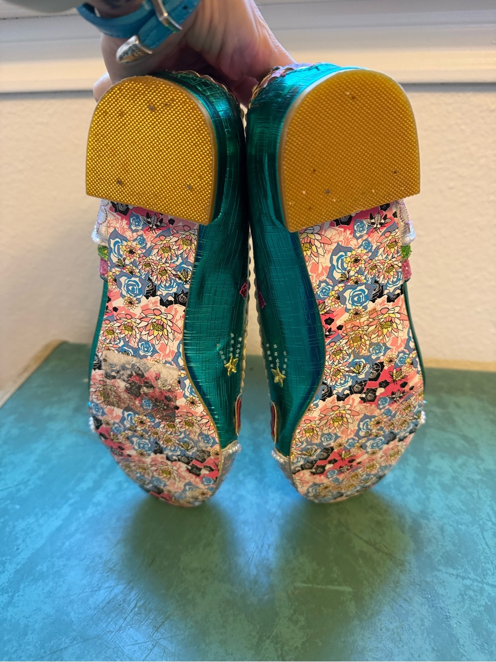 Irregular Choice Whimsical Rainbow Heart Embellished Women's Flats - Picture 4 of 8